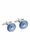 Senza Cufflink from Steel In Blue Colour