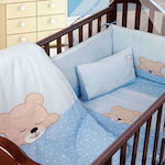 Dimcol Baby Crib Bedding Set Sleeping Bear Cub 13 3pcs Light Blue