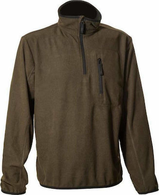 Toxotis Active Wear Pullover Fleece Microfleece 180gr in Khaki Farbe 061