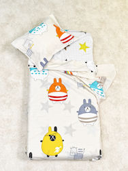 Palamaiki Set Pentru Patut Baby Satin Alb 7buc piese