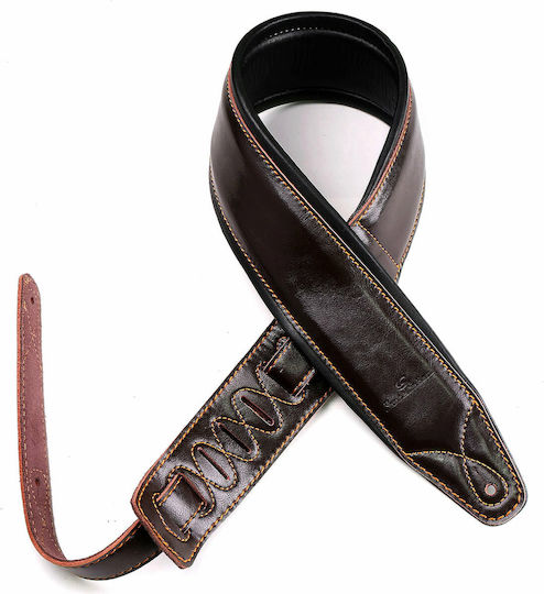 Soundsation PRL Leather Padded Strap Strap for Guitar Brown