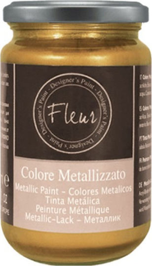 Fleur Colore Metallizzato Υγρό Χρώμα Χειροτεχνίας Χρυσό Lingotto 330ml
