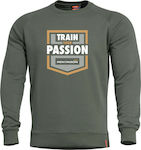 Pentagon Hawk "Train Your Passion" Sweater Sweatshirt Camo Green in Khaki color K09019-TP-06CG