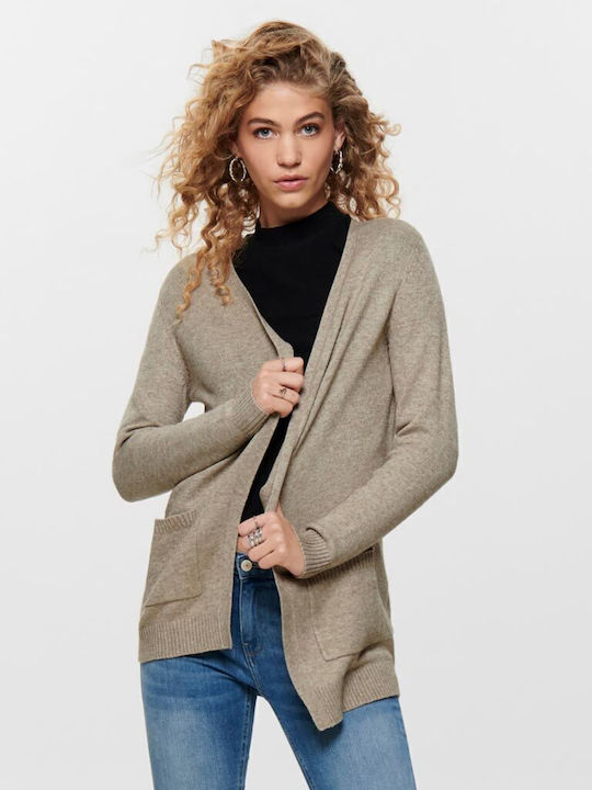 Only Onllesly Women's Knitted Cardigan Beige