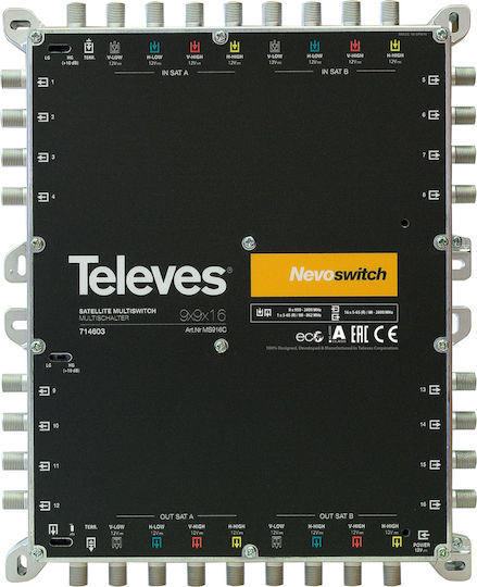 Televes Nevoswitch 9 Inputs - 16 Outputs Multiswitch Satellite 714603