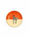 Art et Lumiere Round Ceramic Decorative Platter Orange 31x31cm