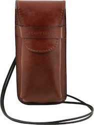 Tuscany Leather TL141321 Θήκη Γυαλιών & Κινητού Large Size σε Καφέ χρώμα