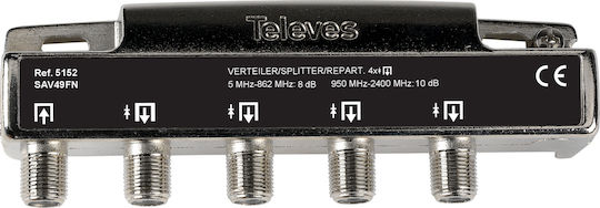 Televes F 4W 5-2400 MHz Splitter Satellite 4 ways 5152