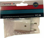 Eurolamp Male Bipolar Plug White