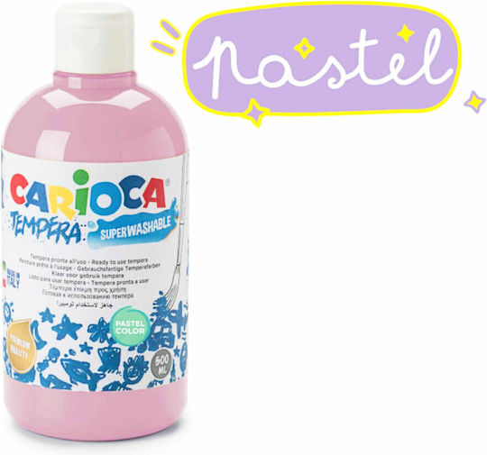 Carioca Tempera Tempera Paints Pastel Pink in Bottle 500ml 1pcs