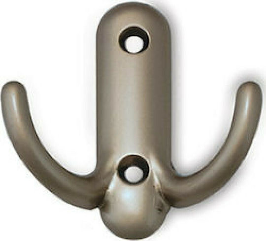 Conset C547 Agățătoare De Perete Metalică Nichel Mat 2 Compartimente 5.8x3x5.9cm