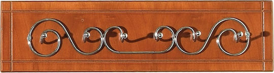 Biotrap Wooden Wall Hanger 6 Hooks Brown 57x15cm