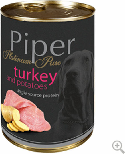 Dolina Noteci Piper Platinum Pure Wet Food Dogs in Cans with Turkey and Potatoes Gluten-Free 400gr