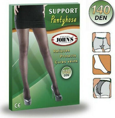 Johns Graduated Compression Pantyhose 140 Den Black