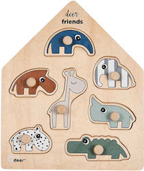 Wooden Kids Peg Puzzle Peg Deer Friends for 1+ Years 7pcs Done by Deer