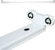 Aca Double-Ended Lighting Batten T8 with 2 Slots for LED Bulbs 120cm