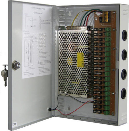 Anga CP1209-15A-18 Stromkasten für CCTV-Systeme 12V / 15A / 180W 18 Ausgänge 552-119