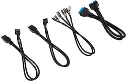 Corsair Premium Sleeved Front Panel Extension Kit - Kabel 0.3m Schwarz (CC-8900244)