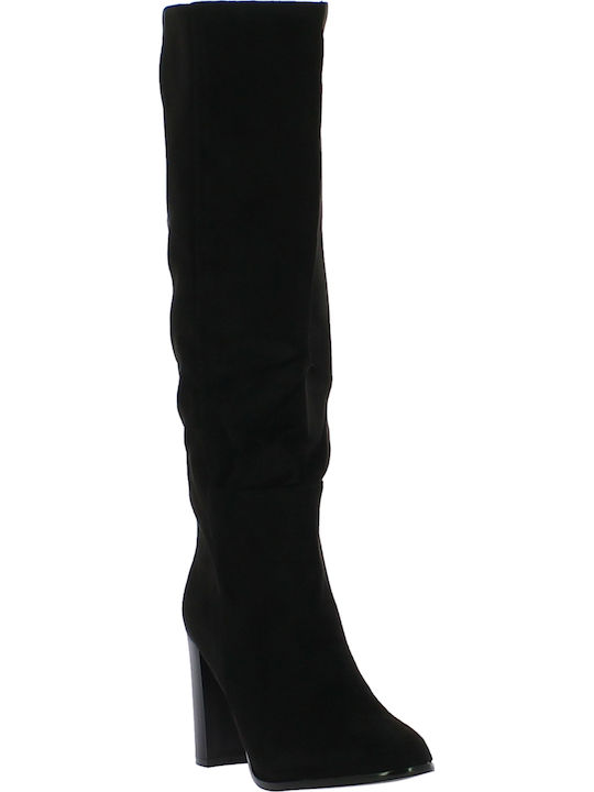IQ Shoes Γυναικείες Μπότες με Ψηλό Τακούνι Μαύρες