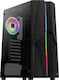 Aerocool Mecha ARGB Gaming Midi Tower Computer Case with Window Panel Black