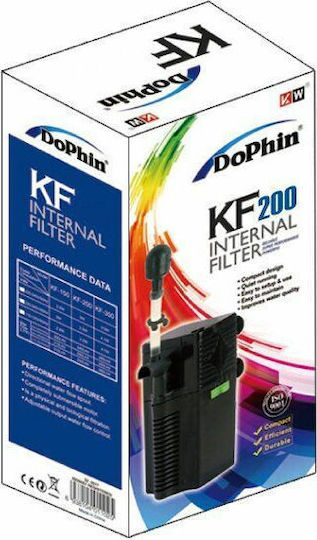 Dophin KF200 Internal Filter 3W for Aquariums up to 240lt with Performance 240lt/h