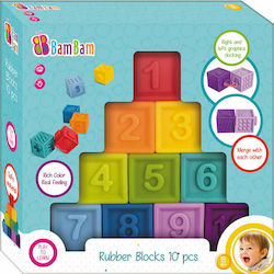 Bam Bam Tocuri educative Rubber Blocks pentru 1.5+ ani 10buc