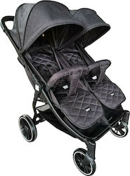 Kikka Boo Happy2 Double Stroller Suitable for Newborn Black 31001040008