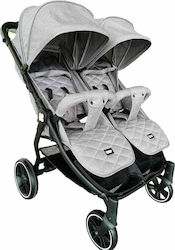 Kikka Boo Happy2 Double Stroller Suitable for Newborn Light Grey 31001040007