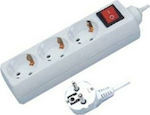 Power Strip with Surge Protection 3 Positions with Switch and Cable 1.5m