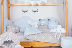 Baby Star Baby Crib Bedding Set Clouds 3pcs Blue