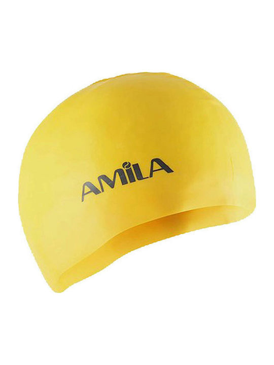 AMILA Плувни шапки за Възрастни от силикон Жълт