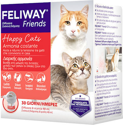 Feliway Friends Cat Nutrition Supplement Diffuser Diffusion Device and Refill 48ml