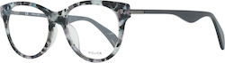 Police Eyeglass Frame Cat Eye Gray VPL628 09SX