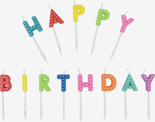Legami Milano Κεράκι Γενεθλίων Happy Birthday Πολύχρωμο 13τμχ HAP0002