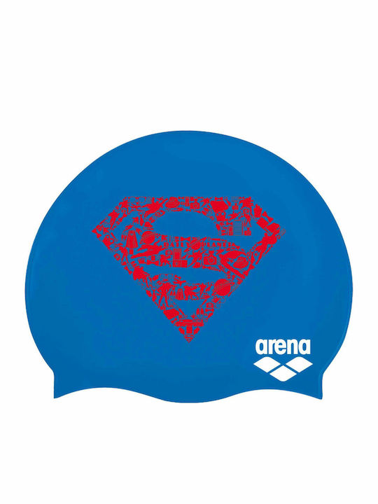 Arena Super Hero Silicone Kids Swimming Cap Blue