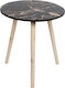 Round Wooden Side Table Black L34.5xW34.5xH39.5cm