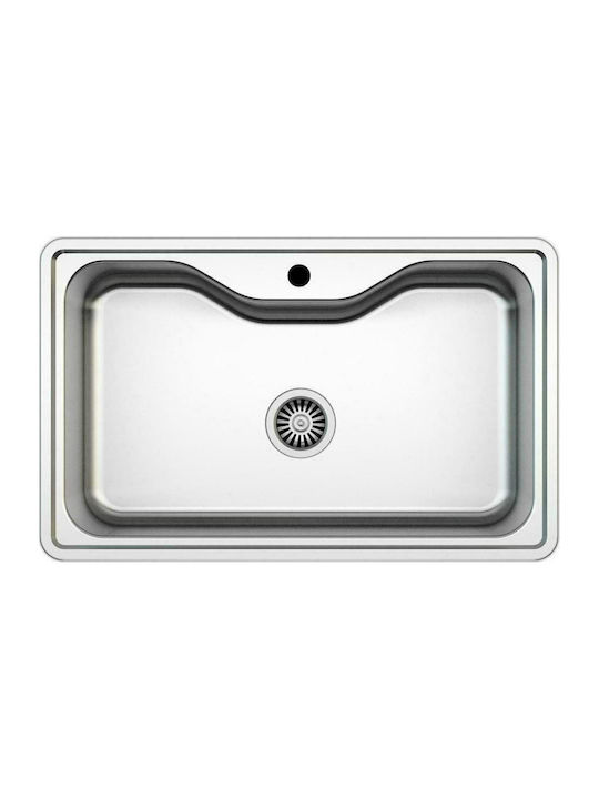 Excel Dimitra 719CMAS65 Drop-In Kitchen Inox Satin Sink L80xW50cm Silver
