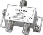 Anga PS02 Splitter Accesorii Satelit 2 ieșiri (5 - 2400 MHz) cu conector F și trecere DC 271-192