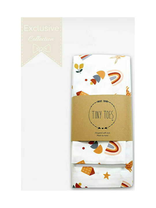 Tiny Toes Funky Bohemian Baby Sheets Set Crib Cotton Fitted Multicolored 70x140cm 3pcs