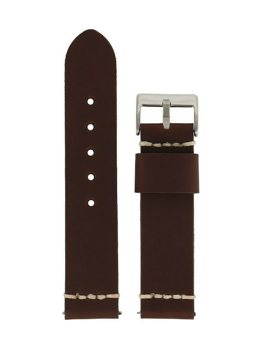 Diloy Straps Δερμάτινο Λουράκι Καφέ 22mm