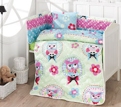 Beauty Home Baby Crib Bedding Set Owls 6pcs Multicolour 2018511300470