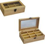 Next Wooden Craft Box 24172------2 Wooden Storage Box with 9 Compartments 12x20x7cm