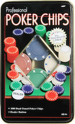 Zita Toys Σετ 100 Μάρκες Poker 50mm / 11.5gr σε Μεταλλικό Κουτί