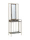 Console Table Wood & Metal with Mirror Χρυσή / Καφέ L69xW36xH184cm
