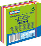 Donau Selbstklebende Notizblöcke in Würfelform 400 Blätter 7.6x7.6Stück Neon