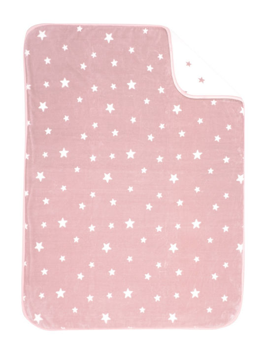 Nef-Nef Κουβέρτα Αγκαλιάς & Λίκνου Stellar Βελουτέ Pink 75x100cm