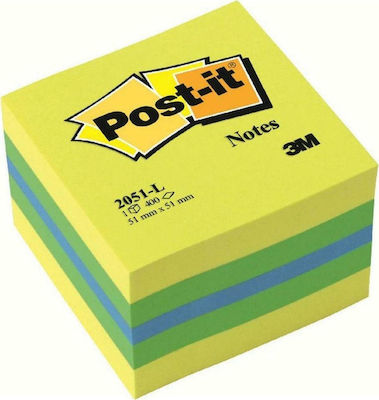 3M Post-it Notes Pad Cube 400 Sheets Multicolour 5.1x5.1cm