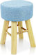 Stool For Living Room Upholstered with Fabric Light Blue 30x30x44cm