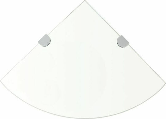 vidaXL Corner Wall Mounted Bathroom Shelf Glass 25x25x0.8cm Transparent