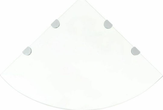 vidaXL Ecke An der Wand montiert Badezimmerregal Glas 45x45x0.8cm Transparent